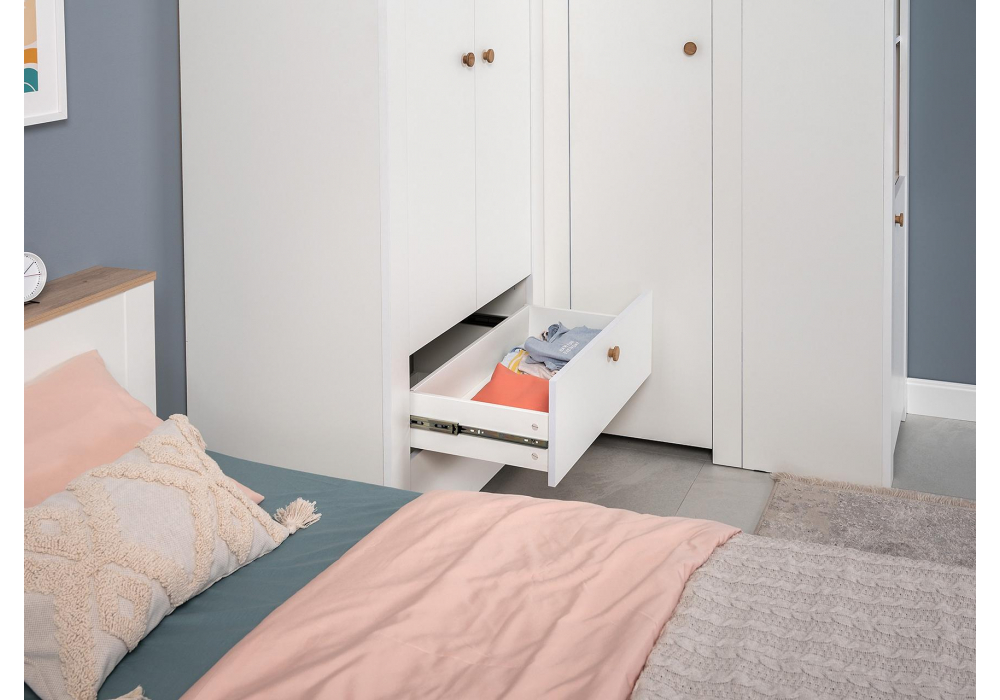 фото шкаф woodville джастин дуб белый exclusive 564844 | 220svet.ru