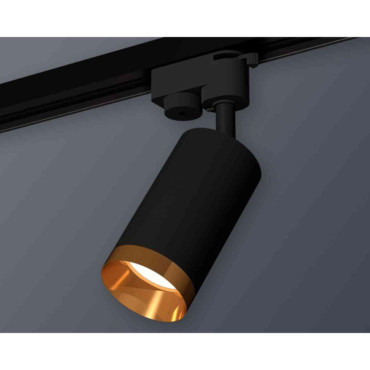 фото комплект трекового светильника ambrella light track system xt6323064 sbk/pyg черный песок/золото желтое полированное (a2521, c6323, n6134) | 220svet.ru