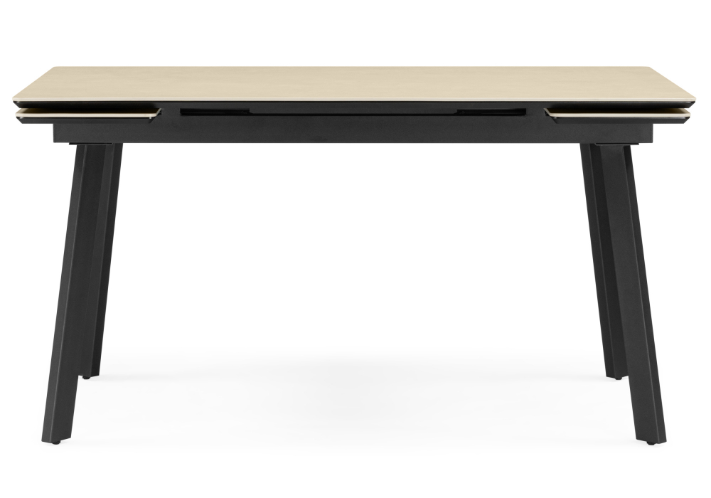 фото керамический стол раскладной woodville норман 140(200)х80 okara light yellow / черный 664956 | 220svet.ru