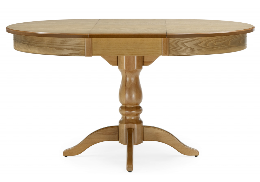фото стол деревянный раскладной woodville орден 100(140)x100 круглый дуб 639326 | 220svet.ru