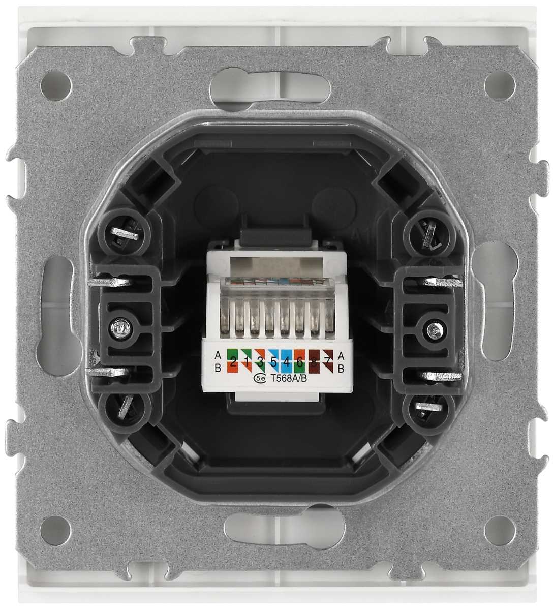фото розетка эра arktik 16-3107-01 информационная rj45 белый б0070474 | 220svet.ru