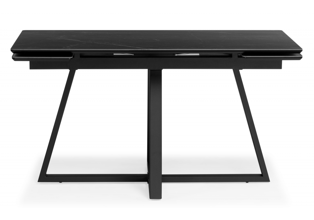 фото керамический стол раскладной woodville памелла 140(200)х80 черный мрамор shakespeare black / черный 612904 | 220svet.ru