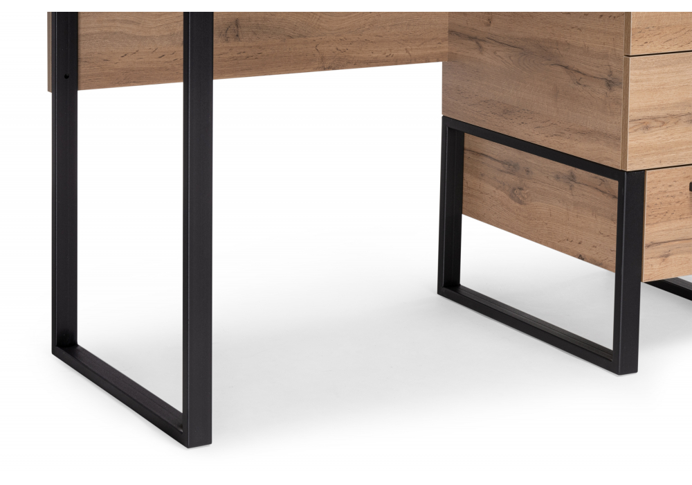 фото письменный стол woodville iris металл дуб вотан / черный муар 406520 | 220svet.ru