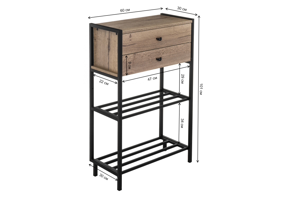 фото модульная прихожая woodville лофт дуб велингтон 542696 | 220svet.ru