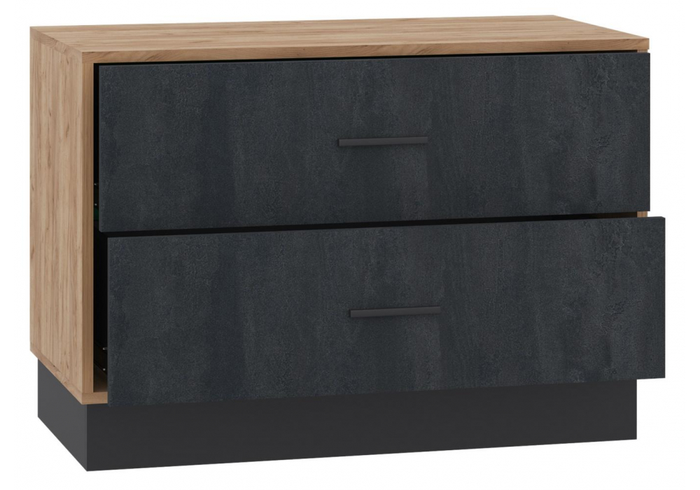 фото тв-тумбf woodville леви дуб крафт золотой / угольный камень 567676 | 220svet.ru