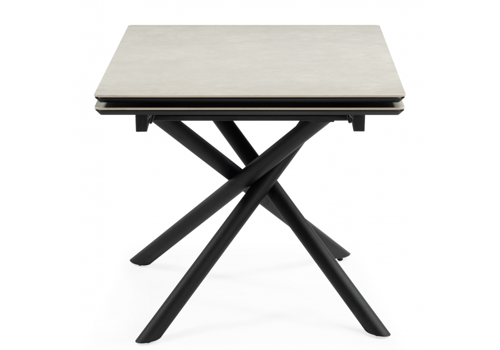 фото керамический стол раскладной woodville мэриан 140 (200) х 80 carmen light grey / черный 625725 | 220svet.ru