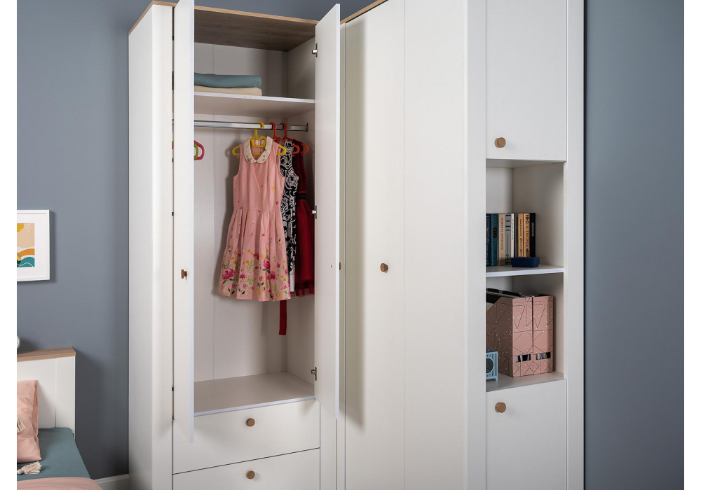 фото шкаф woodville джастин дуб белый exclusive 564844 | 220svet.ru