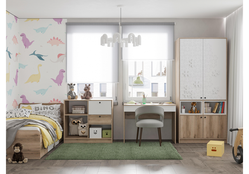 фото односпальная кровать 90х190 woodville кинд кр-01 дуб делано 586725 | 220svet.ru