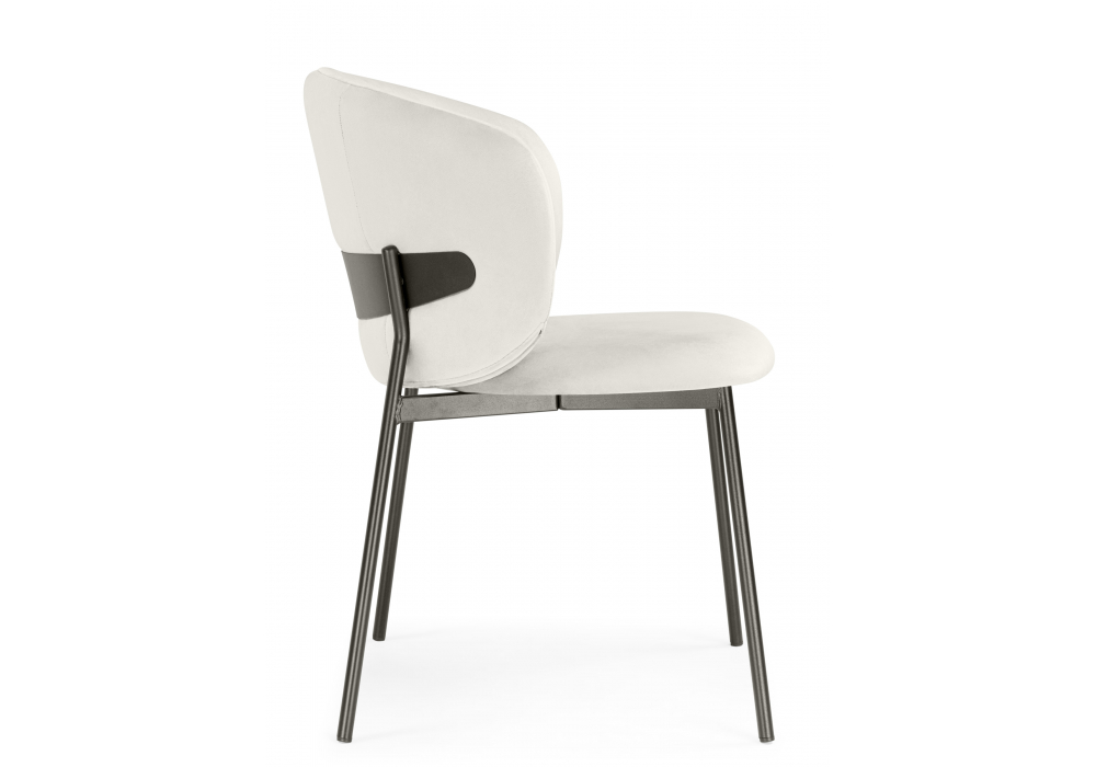 фото стул на металлокаркасе woodville рикко белый (milk) / черный 674675 | 220svet.ru