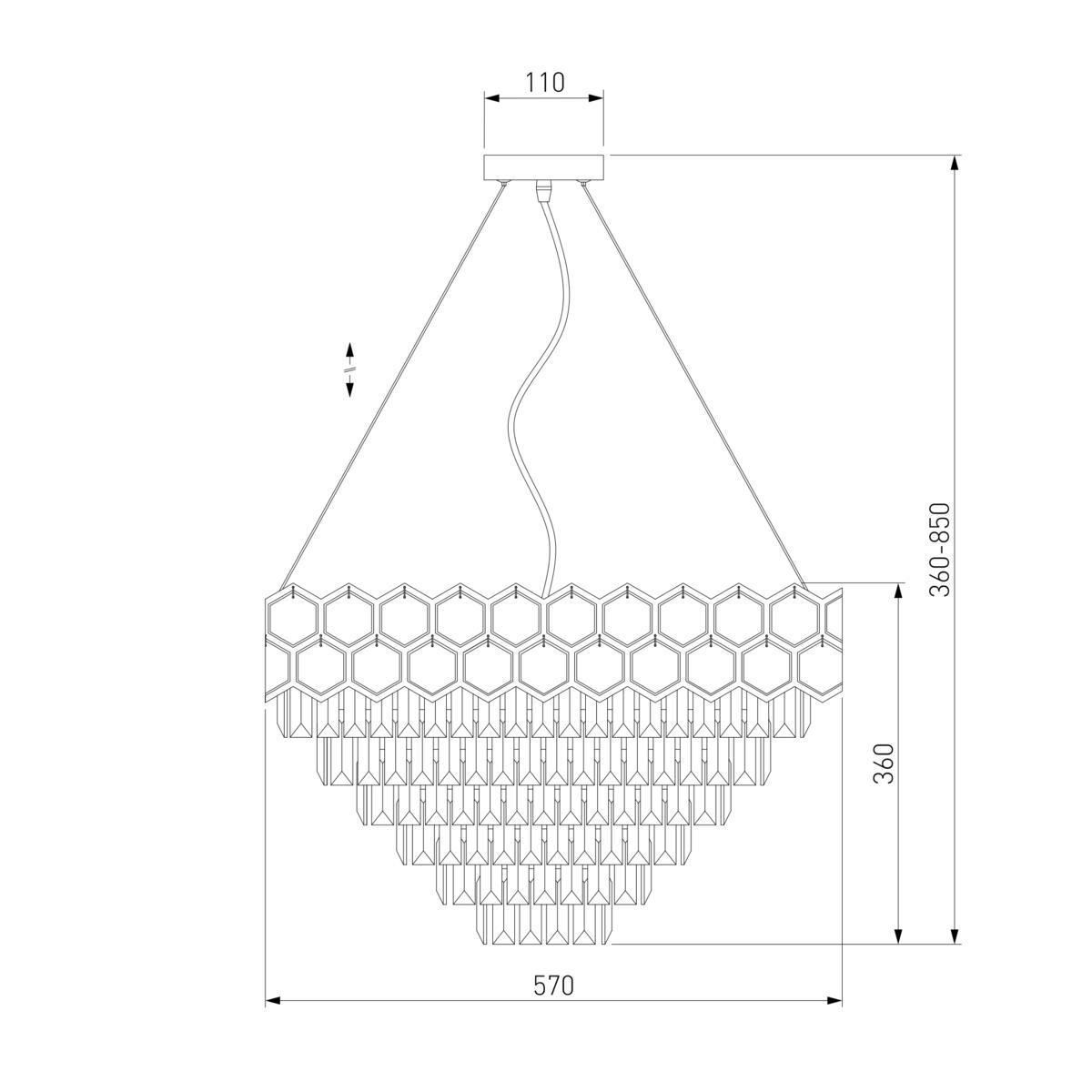 фото подвесная люстра eurosvet 10124/8 хром/прозрачный хрусталь strotskis smart | 220svet.ru