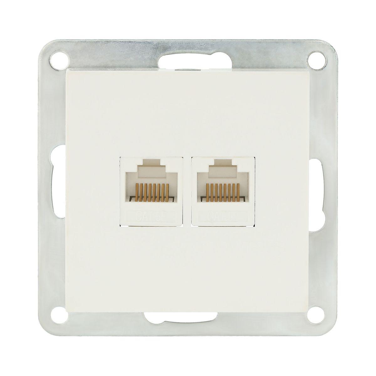 фото розетка компьютерная 2хrj-45 lk studio lk80 кат.5е белый 846204-1 | 220svet.ru