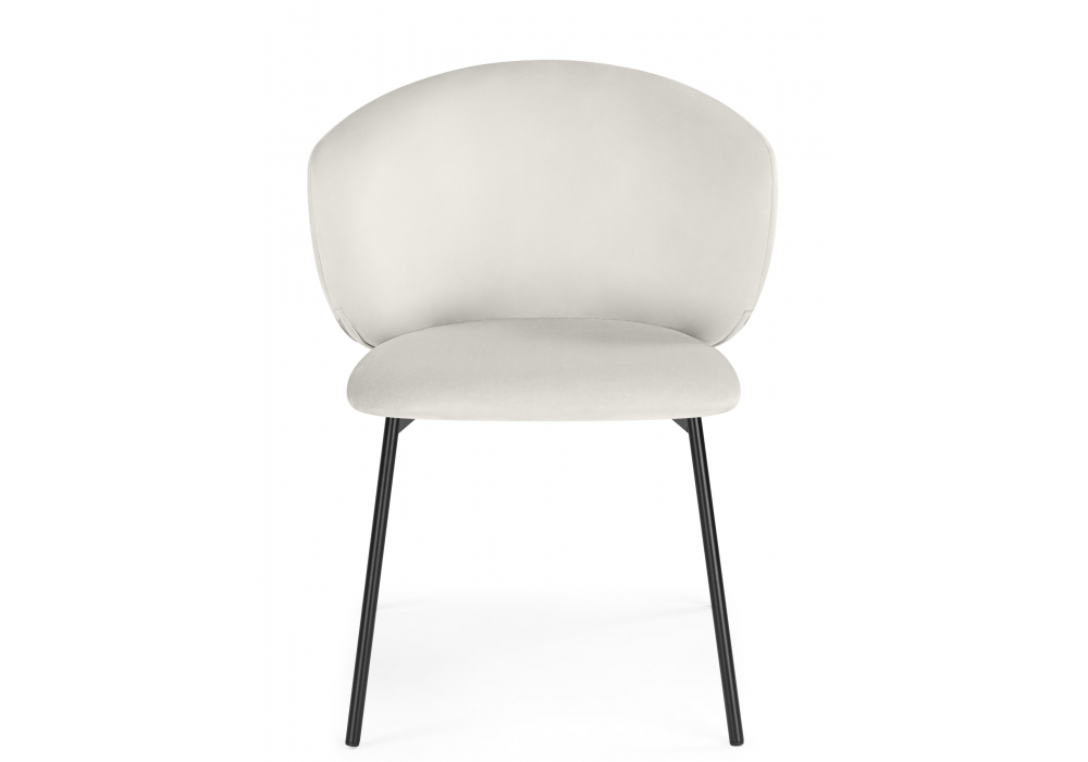 фото стул на металлокаркасе woodville рикко белый (milk) / черный 674675 | 220svet.ru