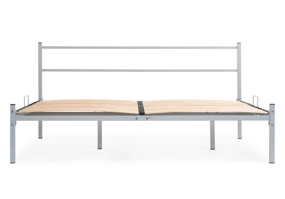 фото кровать двуспальная  woodville фади 160х200 серая 462539 | 220svet.ru