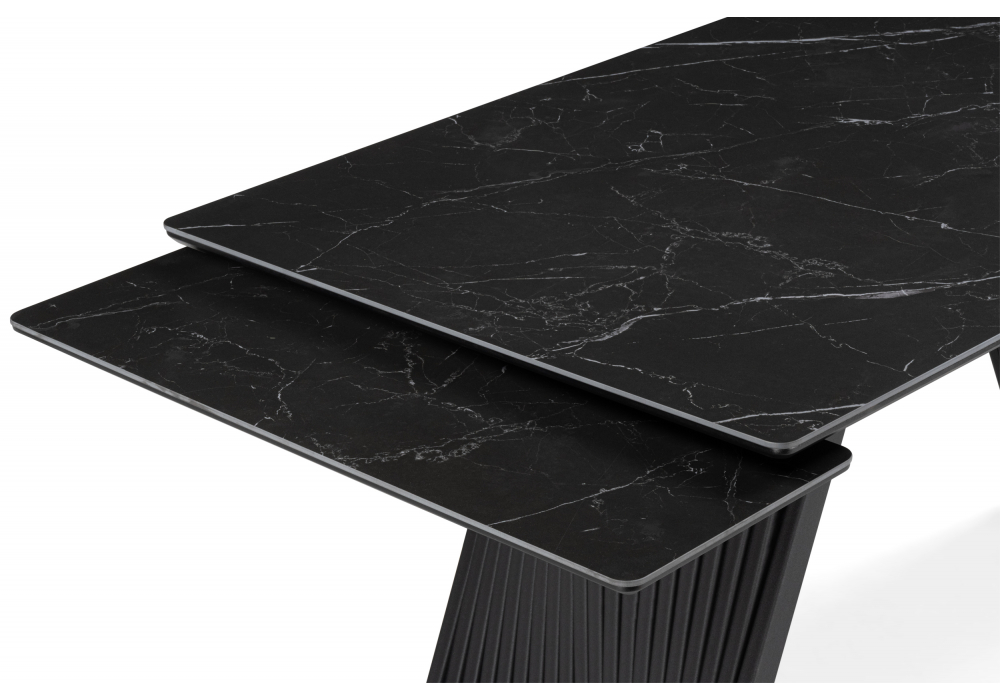 фото керамический стол раскладной 140(200)х80 woodville вейв shakespeare black / черный 626002 | 220svet.ru