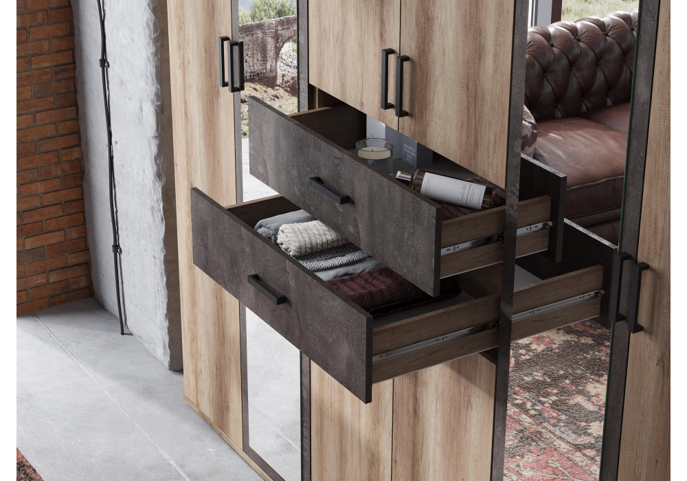 фото шкаф woodville паркинс железный камень / дуб каньон 546172 | 220svet.ru