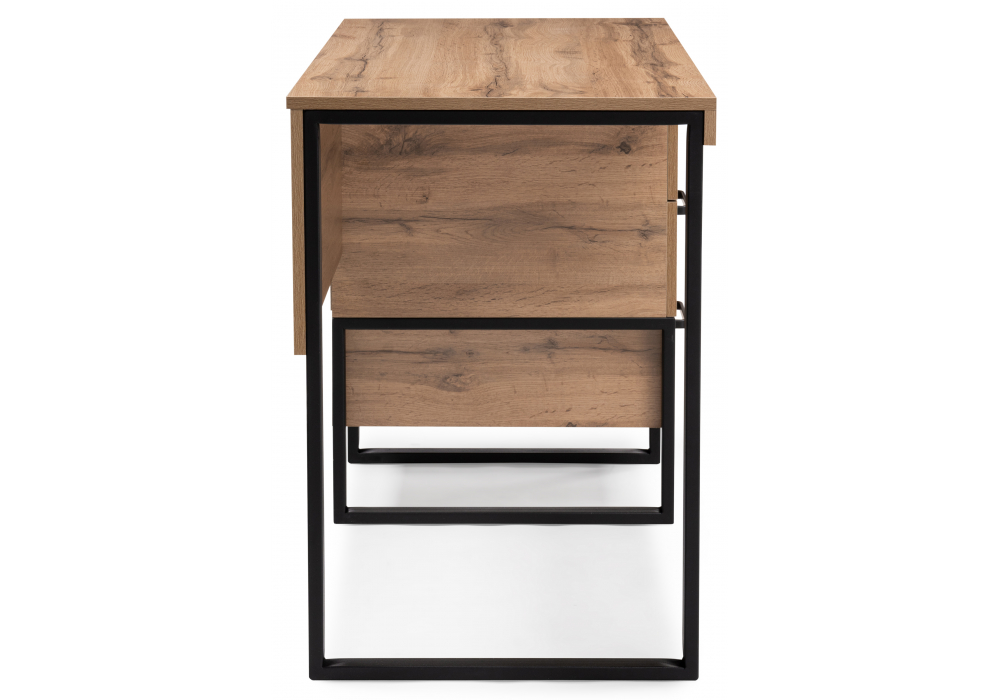 фото письменный стол woodville iris металл дуб вотан / черный муар 406520 | 220svet.ru