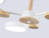 Миниатюра фото потолочная светодиодная люстра на штанге ambrella light linetech fl fl4855/3 wh/wd | 220svet.ru