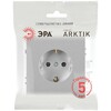 Миниатюра фото розетка эра arktik 16-2102-03 с заземлением 2p+e schuko со шторками 16а-250в алюминий б0070426 | 220svet.ru