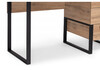 Миниатюра фото письменный стол woodville iris металл дуб вотан / черный муар 406520 | 220svet.ru