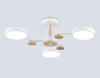 Миниатюра фото потолочная светодиодная люстра на штанге ambrella light linetech fl fl4855/3 wh/wd | 220svet.ru