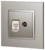 Миниатюра фото розетка эра elegance 14-3110-16 rj45+tv, титан б0065768 | 220svet.ru
