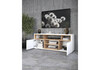 Миниатюра фото тв-тумба woodville чезаре c подсветкой белый / дуб вотан 698131 | 220svet.ru