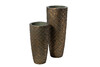 Миниатюра фото кашпо c золотым орнаментом garda decor zs1980-26 | 220svet.ru