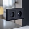 Миниатюра фото розетка с заземлением и шторками werkel черные матовый w1171108 | 220svet.ru