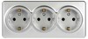 Миниатюра фото розетка эра эксперт 11-2208-03 тройная с заземлением 3х2p+e schuko ip20 16a-250в оу алюминий б0063010 | 220svet.ru