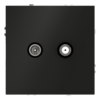 Миниатюра фото розетка телевизионная встраиваемая оконечная tv+sat voltum s70 vls060408 (черный матовый) | 220svet.ru