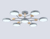 Миниатюра фото потолочная светодиодная люстра на штанге ambrella light linetech fl fl4865/7 gr/wd | 220svet.ru