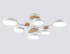 Миниатюра фото потолочная светодиодная люстра на штанге ambrella light linetech fl fl4861/6 wh/wd | 220svet.ru