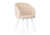 Миниатюра фото стул на металлокаркасе woodville монер бежевый (glory 03) / белый 632628 | 220svet.ru