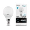 Миниатюра фото лампа светодиодная gauss e14 12w 4100k матовая 53122 | 220svet.ru