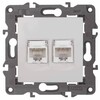 Миниатюра фото розетка информационная 2xrj45 эра 14-3108-01 б0034308 | 220svet.ru