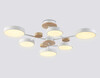Миниатюра фото потолочная светодиодная люстра на штанге ambrella light linetech fl fl4861/6 wh/wd | 220svet.ru