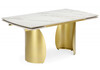 Миниатюра фото керамический стол раскладной 160(220)x90 woodville готланд бежевый / золото 622923 | 220svet.ru